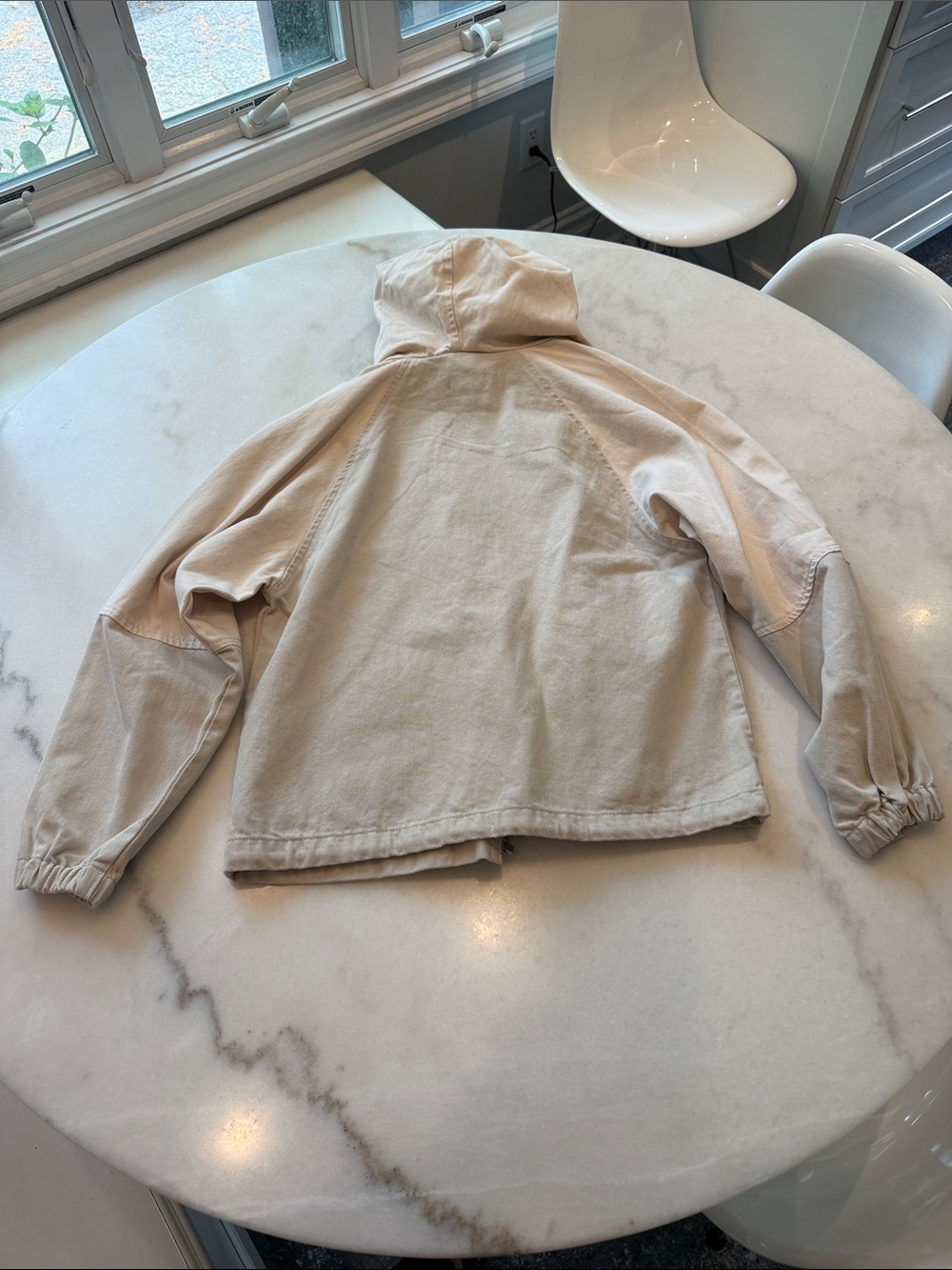 NWOT TOPSHOP Light tan and Beige cotton Hooded Utility Jacket - Picture 9 of 9